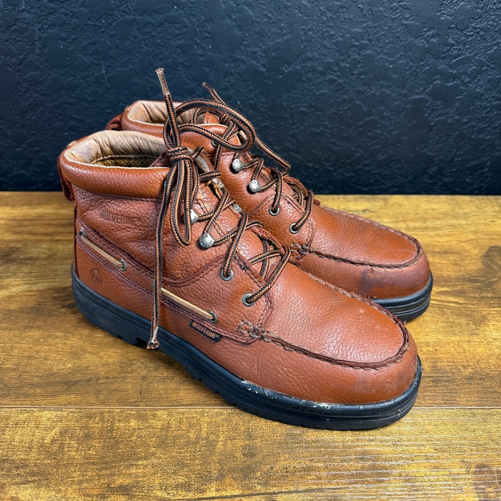 Wolverine W08404 Brown Leather Moc Toe Work Boots Mens 9M